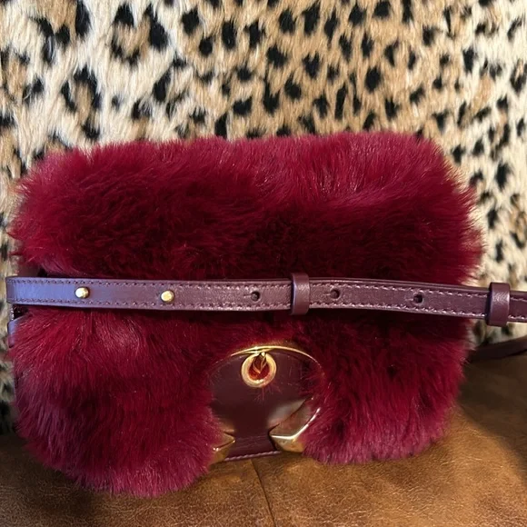 🚫SOLD🚫SOLD🚫 Jimmy Choo Madeline Faux Fur Crossbody Clutch Bag - Picture 14 of 15